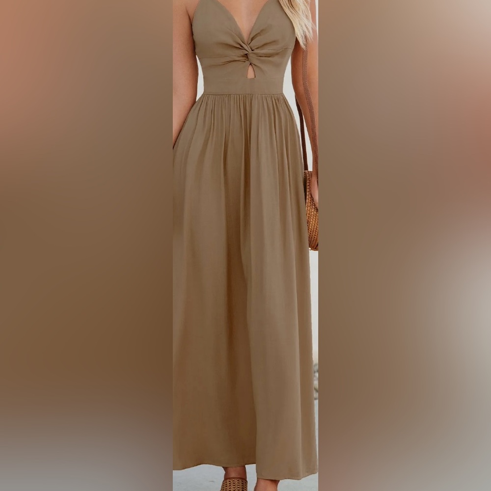 Cupshe Sweetheart Twist & Keyhole Maxi Dress